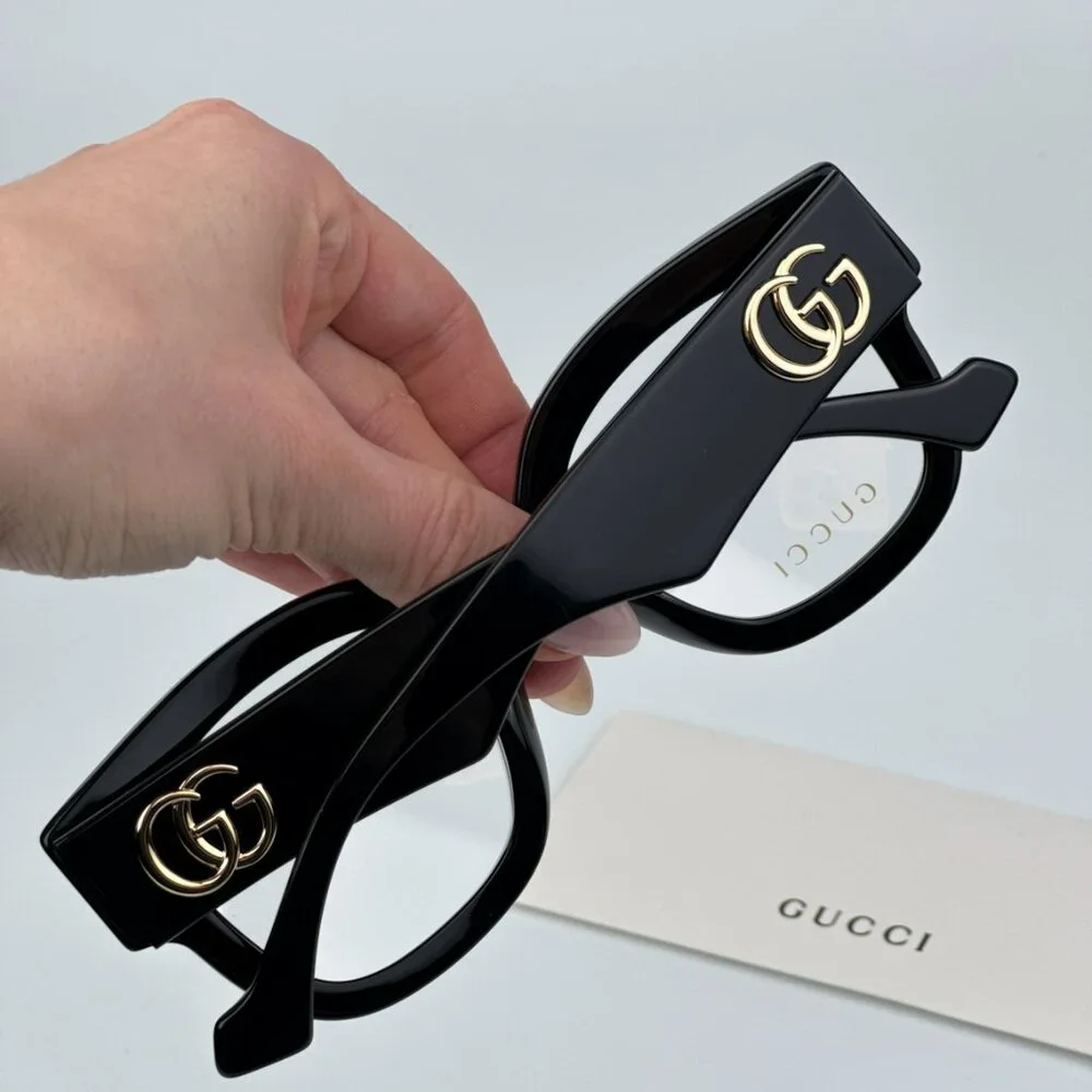 Gucci GG1423O 001 BRAND NEW Eyeglasses Black Square Men - Picture 4 of 14